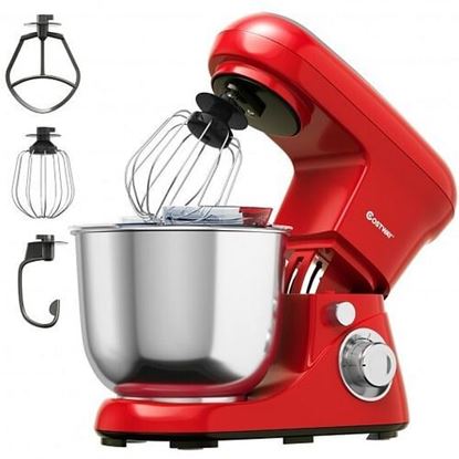 Picture of 5.3 Qt Stand Kitchen Food Mixer 6 Speed with Dough Hook Beater-Red - Color: Red