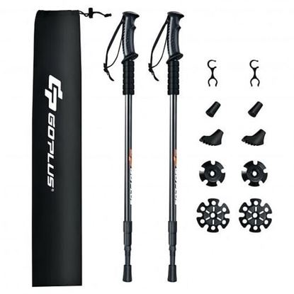 Picture of 2 Pack Trekking Hiking Sticks Poles - Color: Black