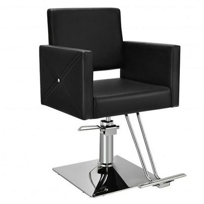 Foto de Salon Chair for Hair Stylist with Adjustable Swivel Hydraulic-Black - Color: Black