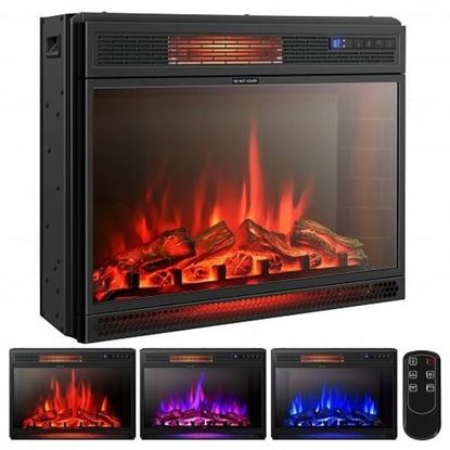 Picture of 28 Inch Electric Freestanding and Recessed Fireplace with Remote