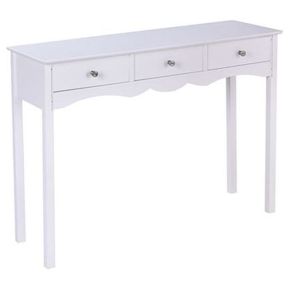 Picture of Side Sofa Table with Storage 3-Drawers-white - Color: White