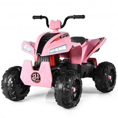 Picture of 4 Wheels Quad Spring Suspension Kids Ride On ATV-Pink - Color: Pink