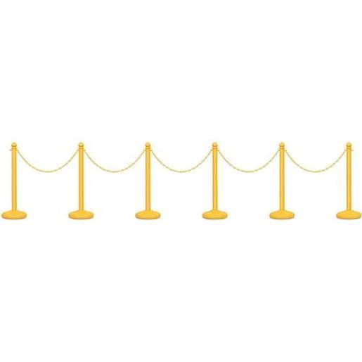 Image sur 6 Pcs Plastic Stanchion Set with 5 Detachable Chains for Indoor and Outdoor-Yellow - Color: Yellow