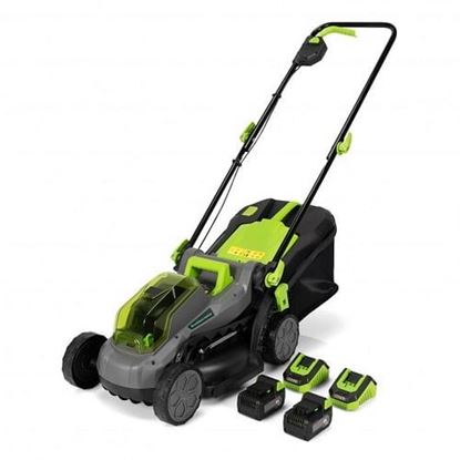 Foto de 13 Inch Cordless Lawn Mower with Brushless Motor  4Ah Battery and Charger-Green - Color: Green