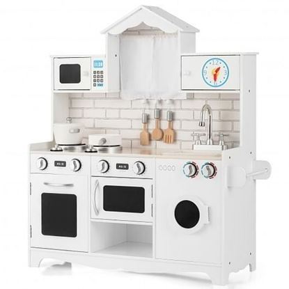 Picture of Wooden Kids Kitchen with Washing Machine