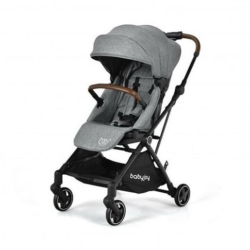 Picture of 2-in-1 Convertible Aluminum Baby Stroller with Adjustable Canopy-Gray - Color: Gray