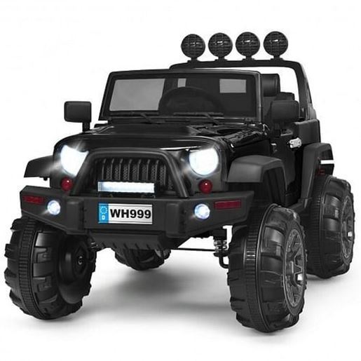 Picture of 12V Kids Spring Suspension Ride On Truck-Black - Color: Black