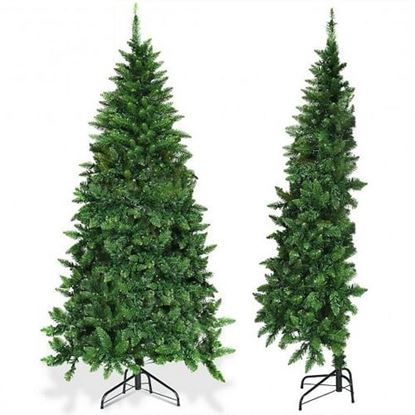 Picture of Prelit Artificial Half Christmas Tree with 8 Flash Modes-6 ft - Color: Green - Size: 6 ft