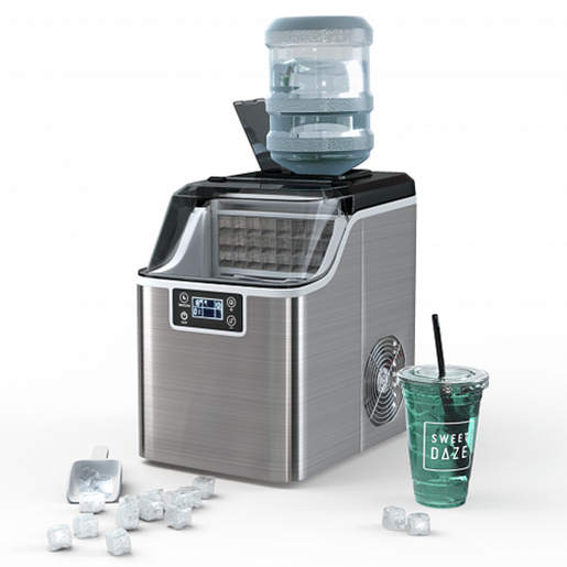 Picture of Electric Countertop Ice Maker with Ice Scoop and Basket - Color: Silver