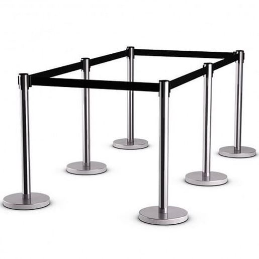 Picture of 6Pcs Crowd Control Barrier Retractable Queue Pole