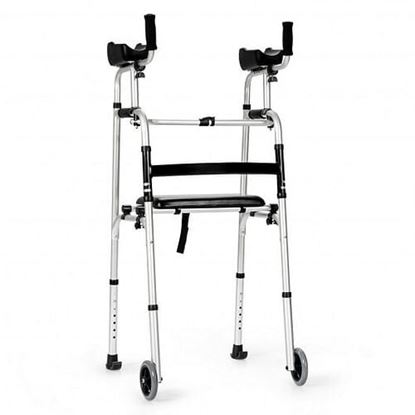 Picture of Foldable Aluminum Alloy Frame Wheel Walker With Seat and Armrest Pad