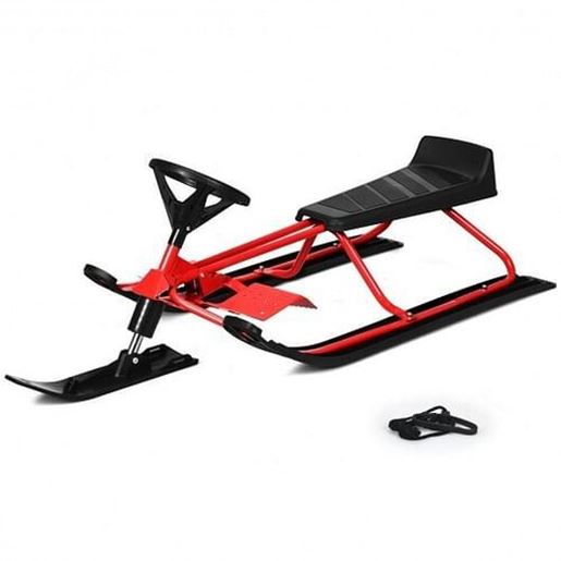 Picture of Snow Sled with Steering Wheel and Double Brakes Pull Rope Slider