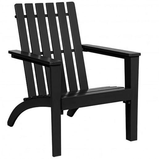 Picture of Outdoor Durable Patio Acacia Wood Adirondack Lounge Armchair-Black - Color: Black