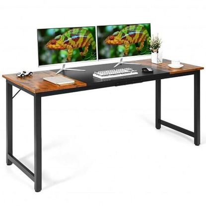 Picture of 63 Inch Home Office Computer Desk with Heavy Duty Steel Frame - Color: Black