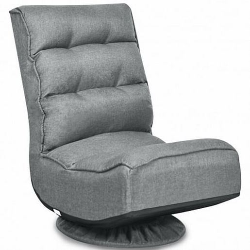 Picture of 5-Position Folding Floor Gaming Chair-Gray - Color: Gray