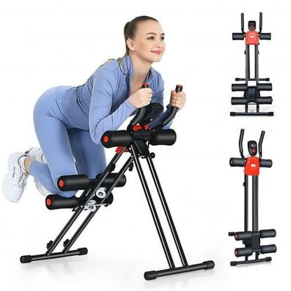 Изображение Foldable Adjustable Core Abdominal Trainer with 3 Adjustable Resistance and LCD Display - Color: Black