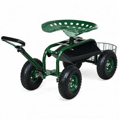 Picture of Heavy Duty Garden Cart with Tool Tray and 360 Swivel Seat