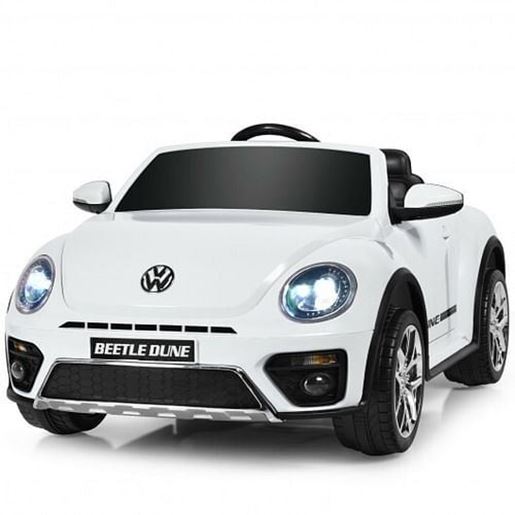 Picture of 12V Licensed Volkswagen Beetle Kids Ride On Car with Remote Control-White - Color: White