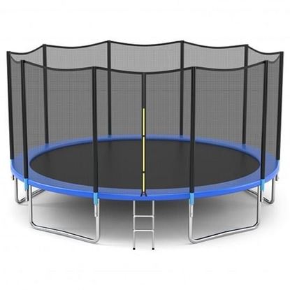 Picture of 8/10/12/14/15/16 Feet Outdoor Trampoline Bounce Combo with Safety Closure Net Ladder-8 ft - Size: 8 ft