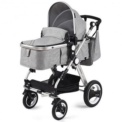 Picture of Folding Aluminum Baby Stroller Baby Jogger with Diaper Bag-Gray - Color: Gray