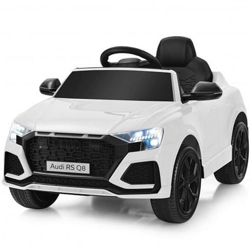 Picture of 12 V Licensed Audi Q8 Kids Cars to Drive with Remote Control-White - Color: White