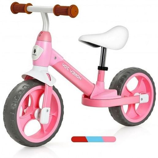 Picture of Kids Balance Training Bicycle with Adjustable Handlebar and Seat-Pink - Color: Pink