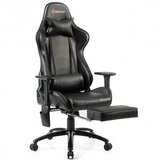 Picture of Ergonomic High Back PU Leather Massage Gaming Chair-Black - Color: Black