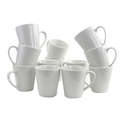 Picture of Gibson Home Noble Court 12 oz. Mug Set in White, Set of 12