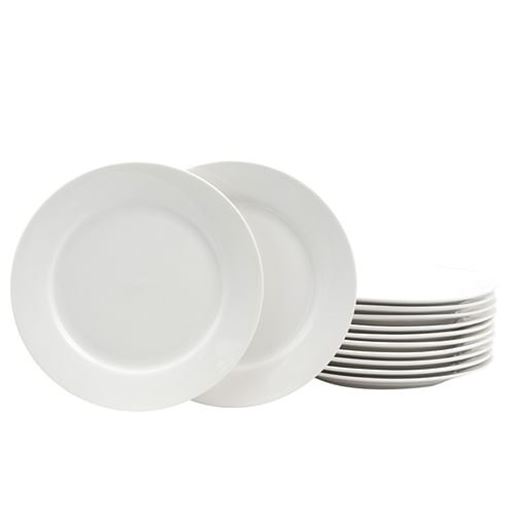 Picture of Gibson Home Noble Court 7.5 inch Dessert Plate Set in White, Set of 12