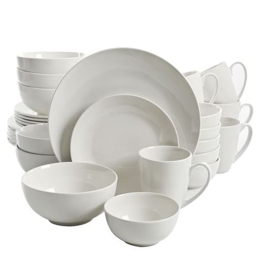 Picture of Gibson Home Ogalla 30 Piece Porcelain Dinnerware Set in White