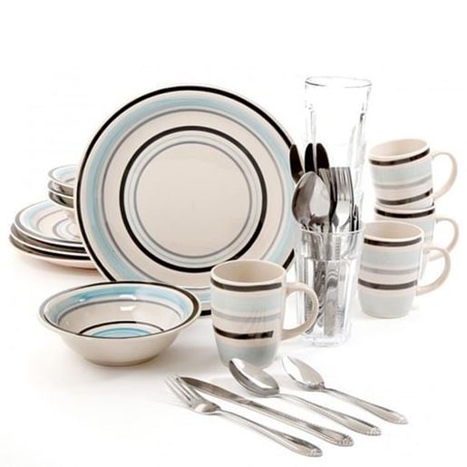 Picture of Gibson Home Deluxe Essentials 32pc Dinnerware Combo Set-Blue