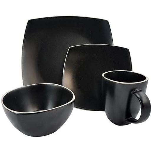 Picture of Gibson Soho Lounge Matte 16-Piece Dinnerware Set, Black