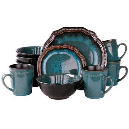 Picture of Elamaâ€™s Mystic Waves 16 Piece Dinnerware Set