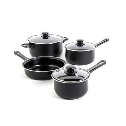 Picture of Gibson Home Chef Du Jour 7 Piece Carbon Steel Nonstick Cookware Set in Black