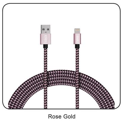 Picture of 3 Ft. Lightning Charge and Sync 2-Tone Braided Cable-ROSEGOLD