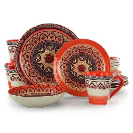 Picture of Elama Zen Rust Mozaik 16 Piece Dinnerware Set