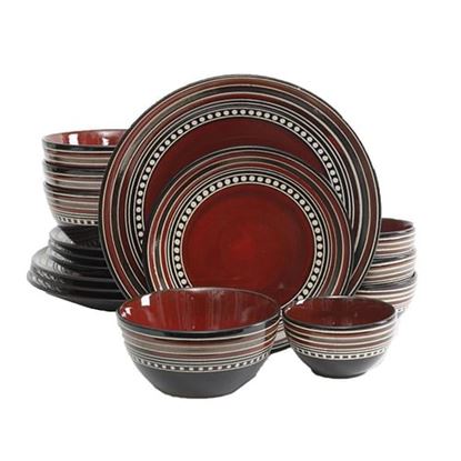 Picture of Gibson Elite CafÃ© Versailles 16 Piece Double Bowl Dinnerware Set - Red