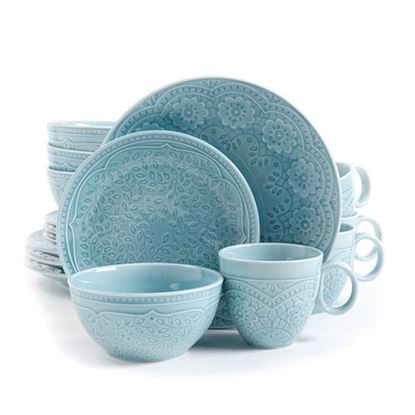 Picture of Gibson Elite Alemany 16-Piece Dinnerware Set, Aqua