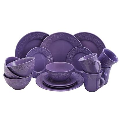 Picture of Elama Lilac Fields 16-Piece Dinnerware Set