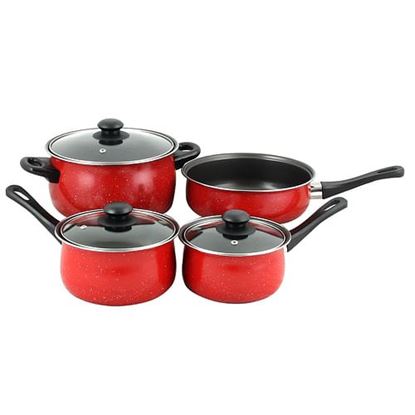 Picture of Casselman 7 piece Cookware Set in Red with Bakelite Snow Handle