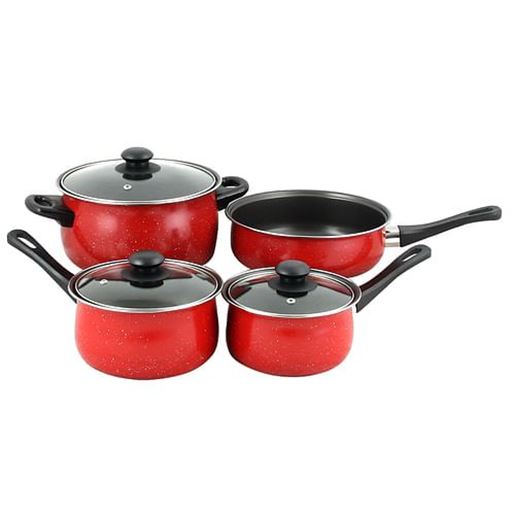 Picture of Casselman 7 piece Cookware Set in Red with Bakelite Snow Handle