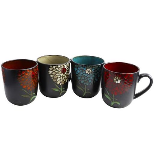 Foto de Gibson Home Gardenia Cafe 16 oz. Assorted Mug Set, Set of 4