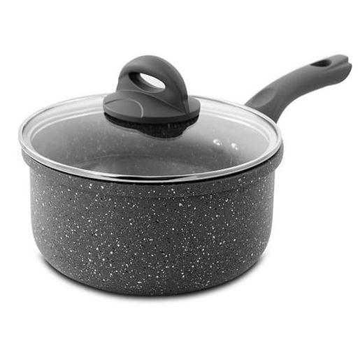 Picture of Oster Cuisine Echodale 2 Quart Aluminum Nonstick Saucepan with Lid in Grey Speckle