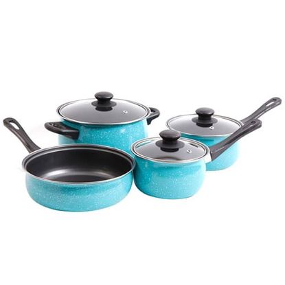 Picture of Gibson Home Casselman 7 piece Cookware Set in Turquoise