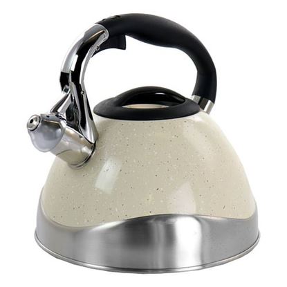 Picture of MegaChef 3 Liter Stovetop Whistling Kettle in Light Tan Speckle