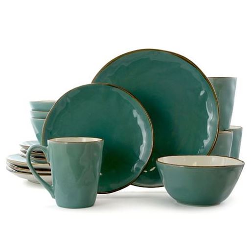 Picture of Elama Caribean Tide 16 Piece Luxurious Stoneware Dinnerware with Complete Setting for 4