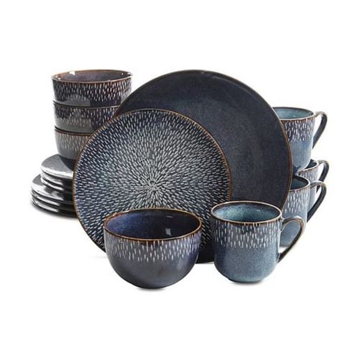 Picture of Gibson Elite Matisse 16-Piece Double Bowl Dinnerware Set, Cobalt