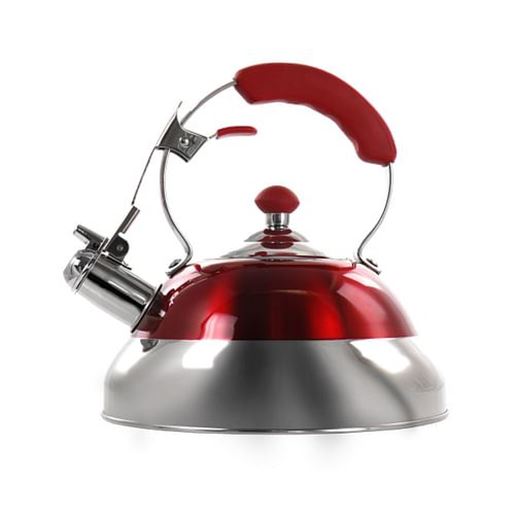 Picture of MegaChef 2.7 Liter Stovetop Whistling Kettle in Red