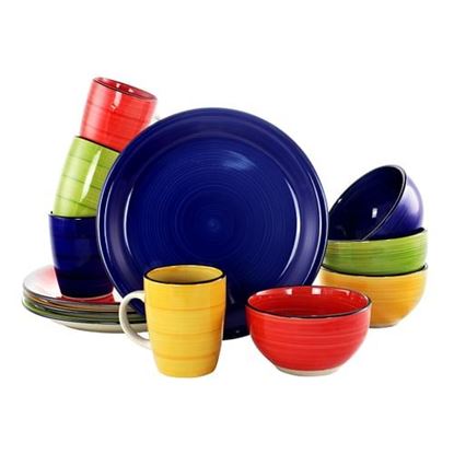 Picture of Gibson Home Color Vibes 12 Piece Handpainted Stoneware Dinnerware Set