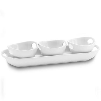 Picture of Gibson Elite Gracious Dining 4-Piece Tidbit Serving Dish in White